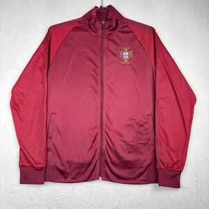 Portugal National Team Soccer Track Jacket Mens Large Maroon Full Zip NWT